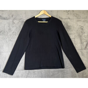 Saint James Shirt Womens Black Long Sleeve Cotton Round Neck T-Shirt Sleeve Logo